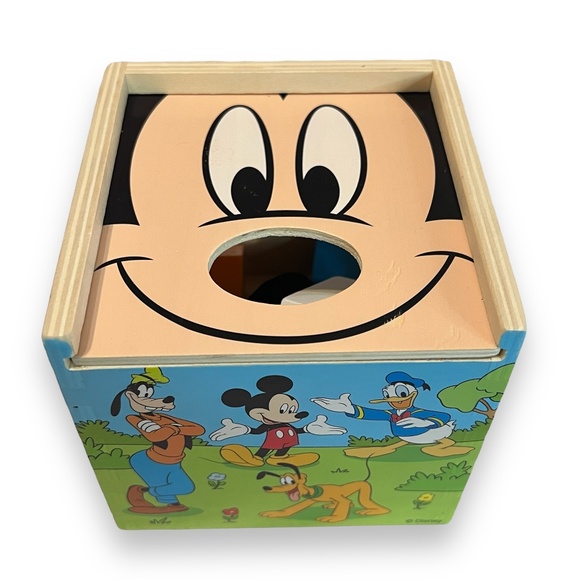 Disney Baby‎ Mickey Mouse Wooden Shape Sorting Cube, Melissa & Doug - Picture 1 of 10
